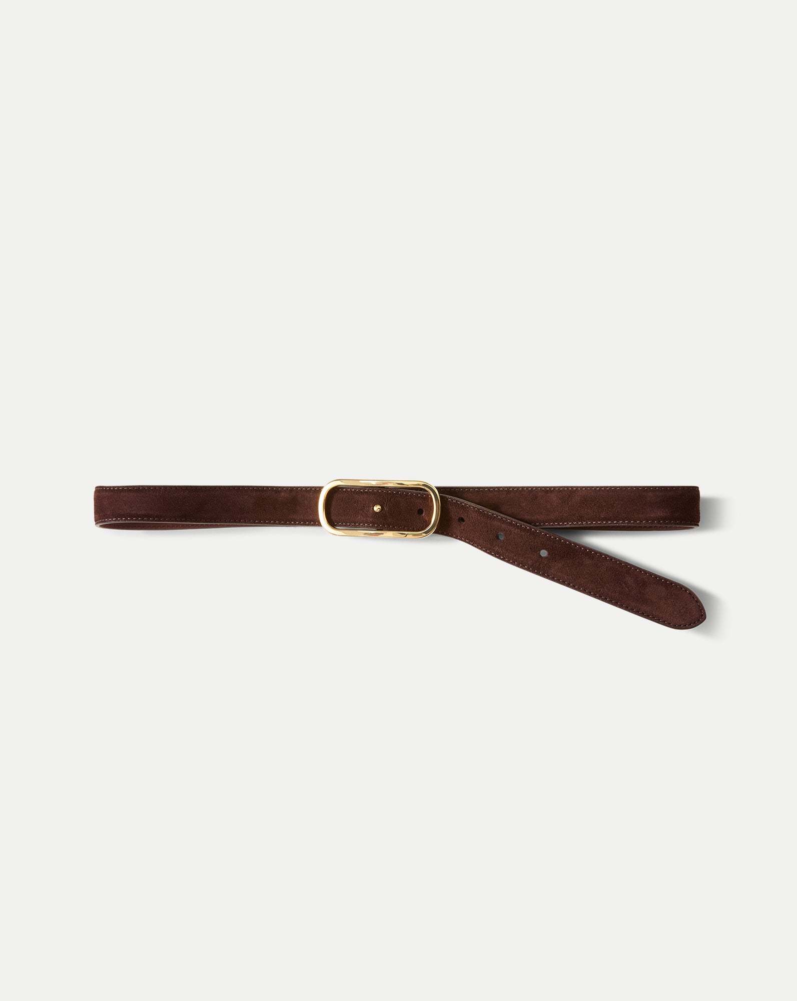 Loop Suede Belt in Dark Brown | Veronica Beard