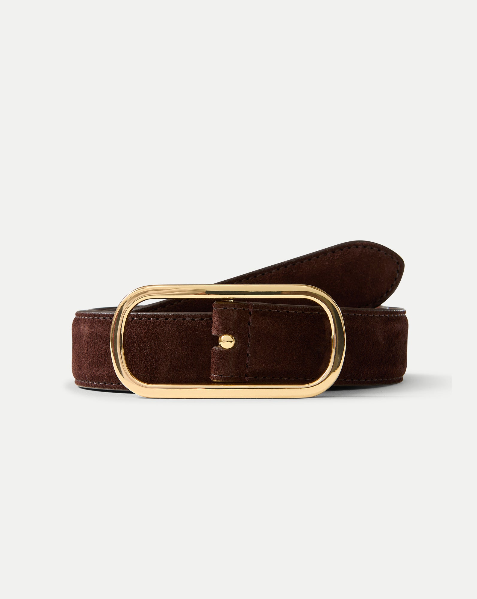 Loop Suede Belt in Dark Brown | Veronica Beard