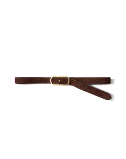 Veronica Beard Loop Suede Belt - Espresso