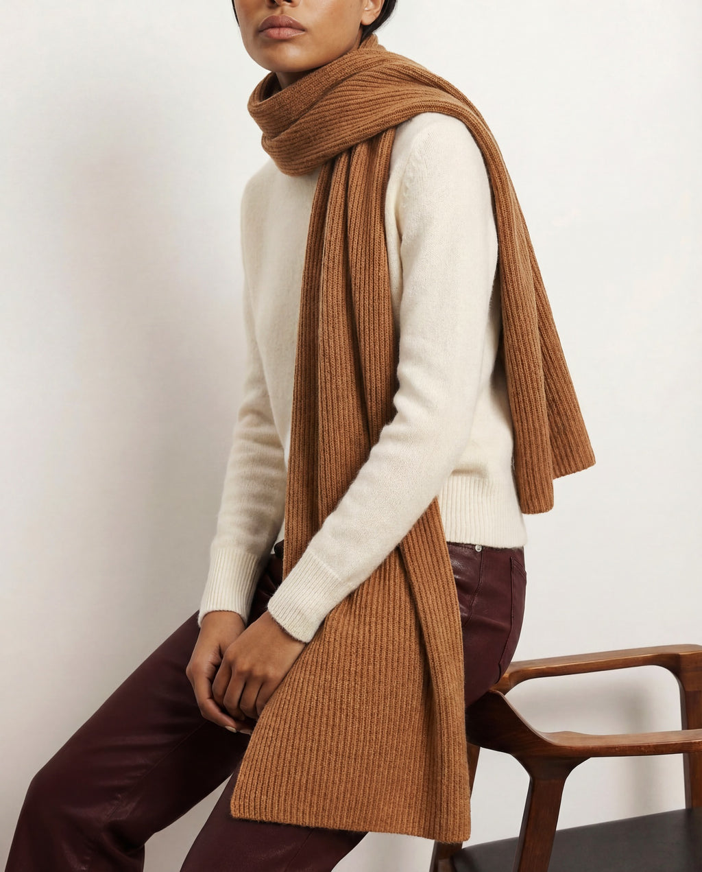 Veronica Beard Wool-Cashmere Scarf - Dark Acorn
