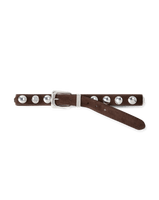 Veronica Beard Arch Suede Studded Belt Espresso
