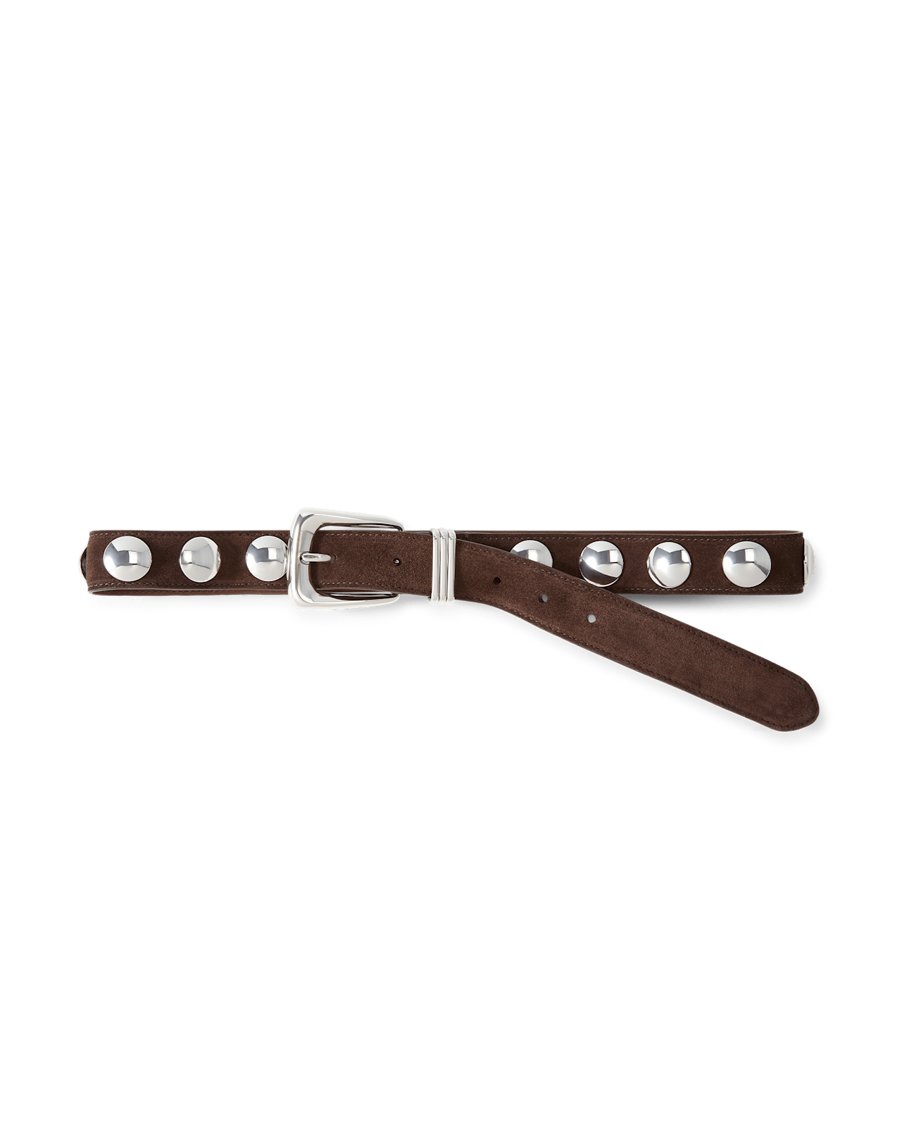 Veronica Beard Arch Suede Studded Belt Espresso