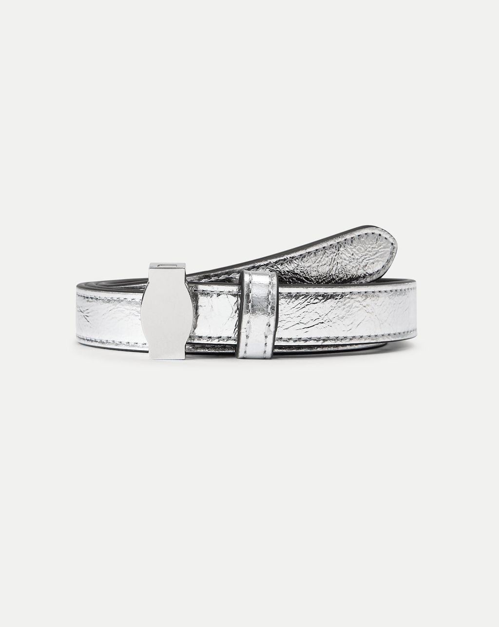 Veronica Beard Dash Leather Belt - Silver