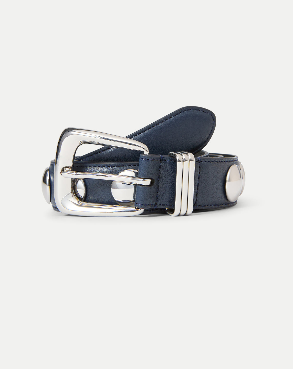 Silver buckle, blue leather belt Federal Blue Mock Caiman Belt - Durable Italian Leather  main image 2