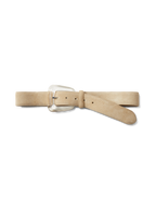 Veronica Beard Arch Resin-Buckle Suede Belt Stone Khaki
