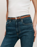 Veronica Beard Dash Leather Belt - Hazelwood