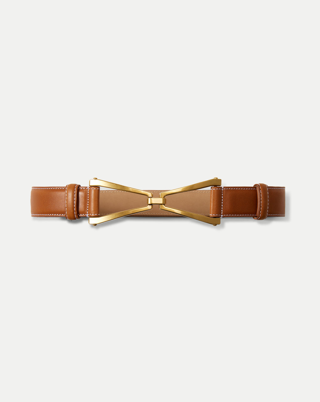 Veronica Beard V Leather Belt - Hazelwood