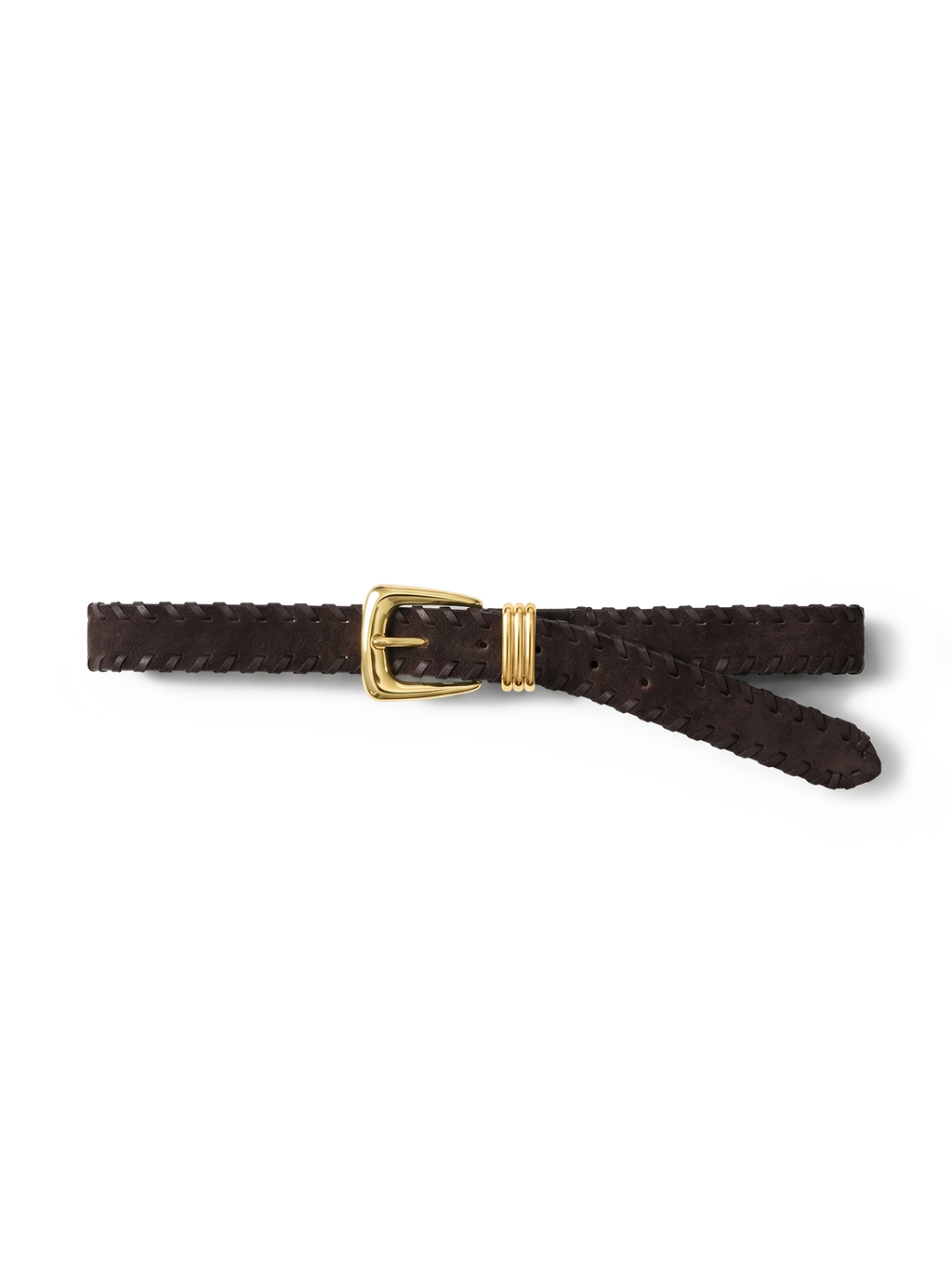 Ceinture Arch en daim avec surpiqûres