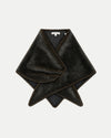 Veronica Beard Dark brown faux fur wrap scarf.