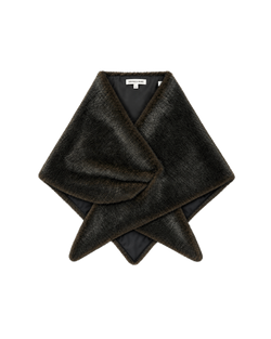 Veronica Beard Dark brown faux fur wrap scarf.