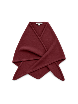 Veronica Beard Burgundy knitted wrap scarf with pointed ends.