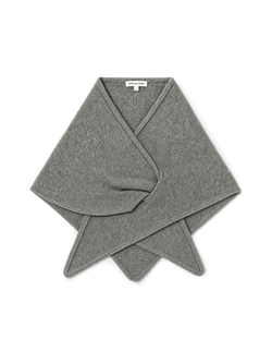 Veronica Beard Grey knit triangular wrap scarf.