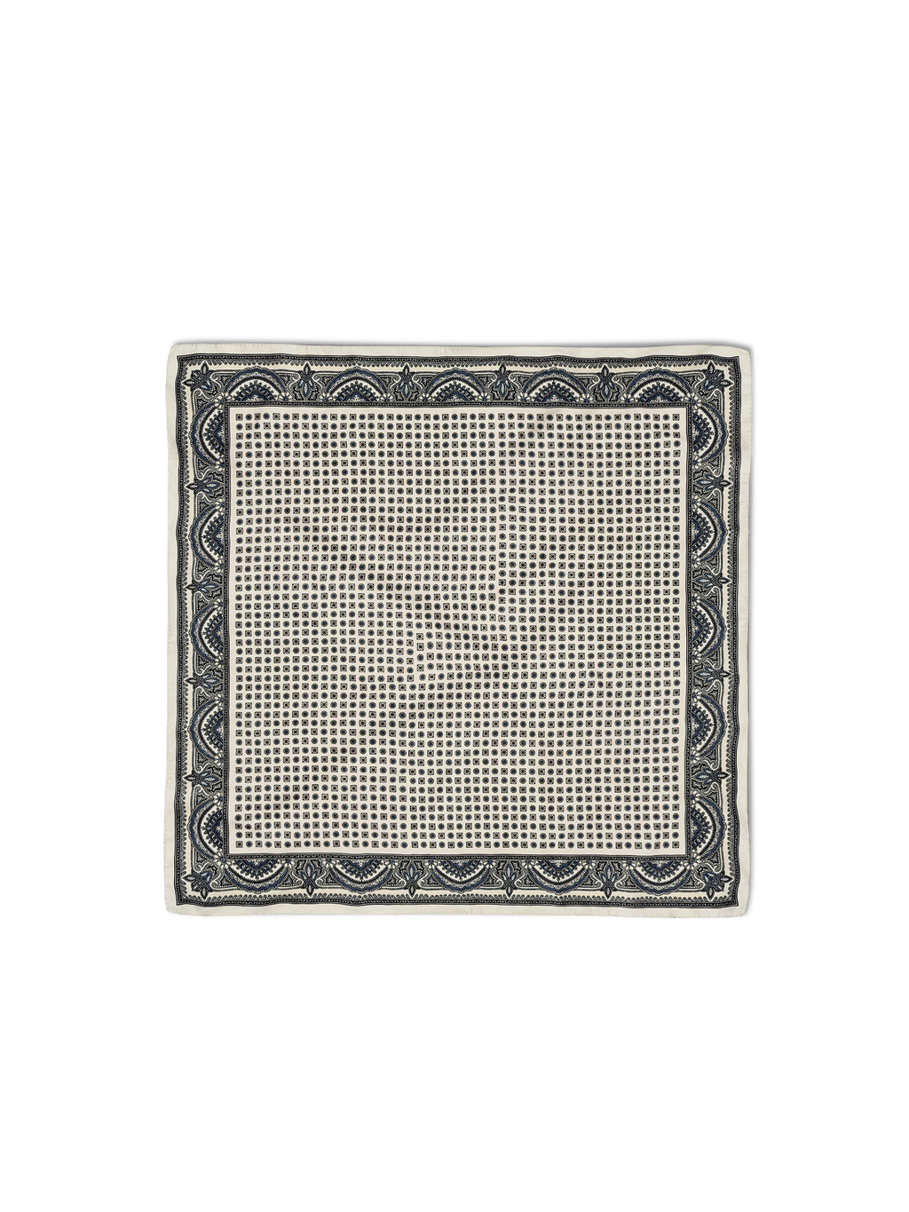 Veronica Beard White and black patterned silk pocket square