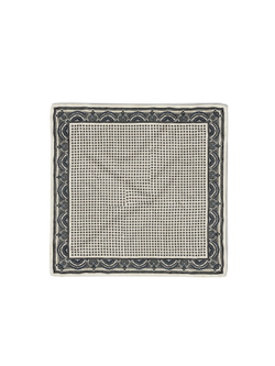 Veronica Beard White and black patterned silk pocket square