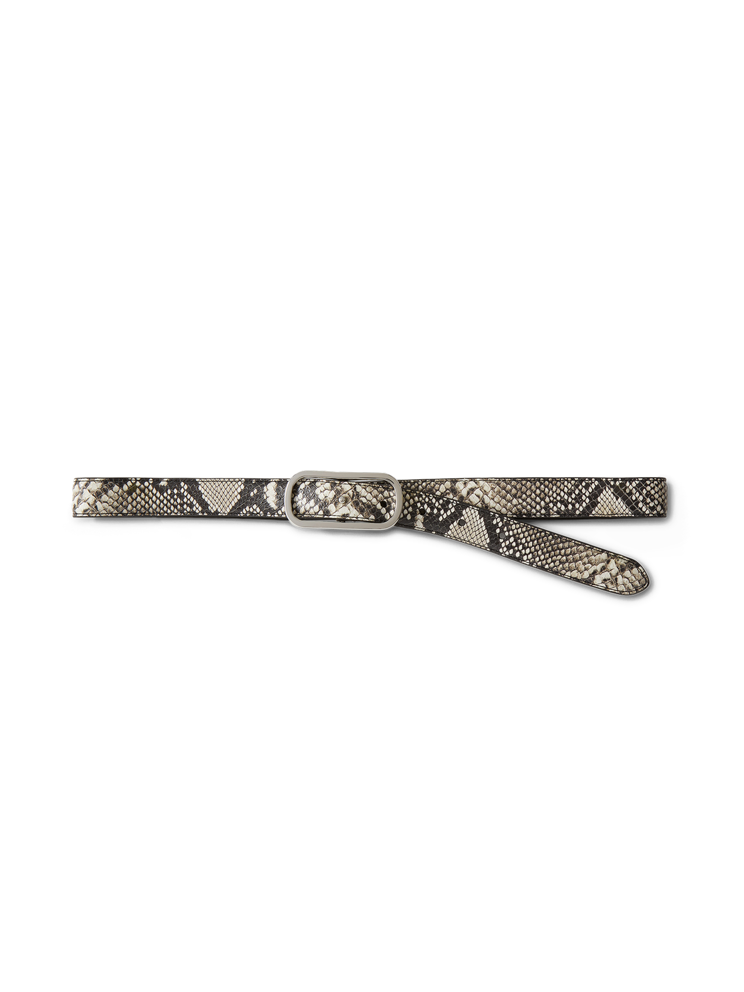 Snake-Embossed Loop Belt