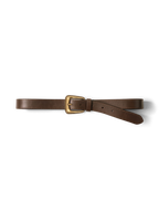 Veronica Beard Brown leather belt with a brass buckle.