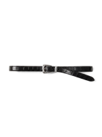 Slim Croc-Embossed Arch Belt