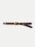 Ceinture Slim motif Croco avec Boucle Arche