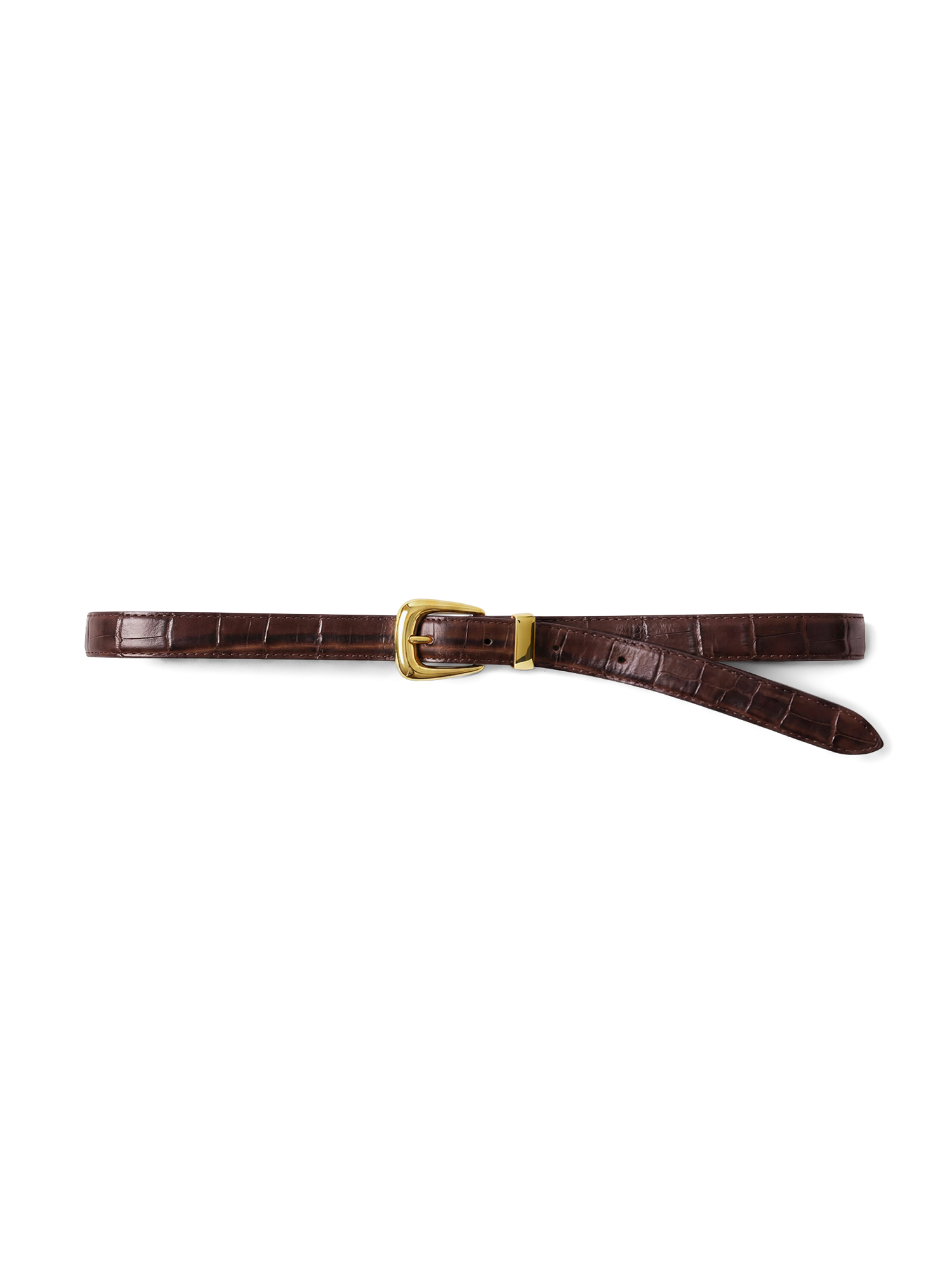 Ceinture Slim motif Croco avec Boucle Arche