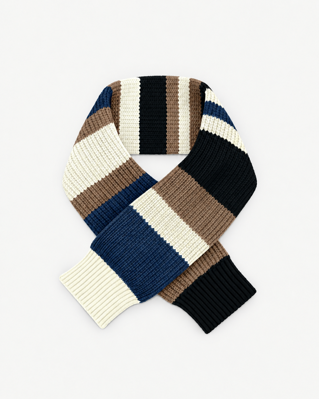 Veronica Beard Multicolor striped knit scarf with ribbed ends.