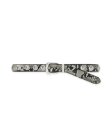 Veronica Beard Grey snakeskin print studded leather belt.