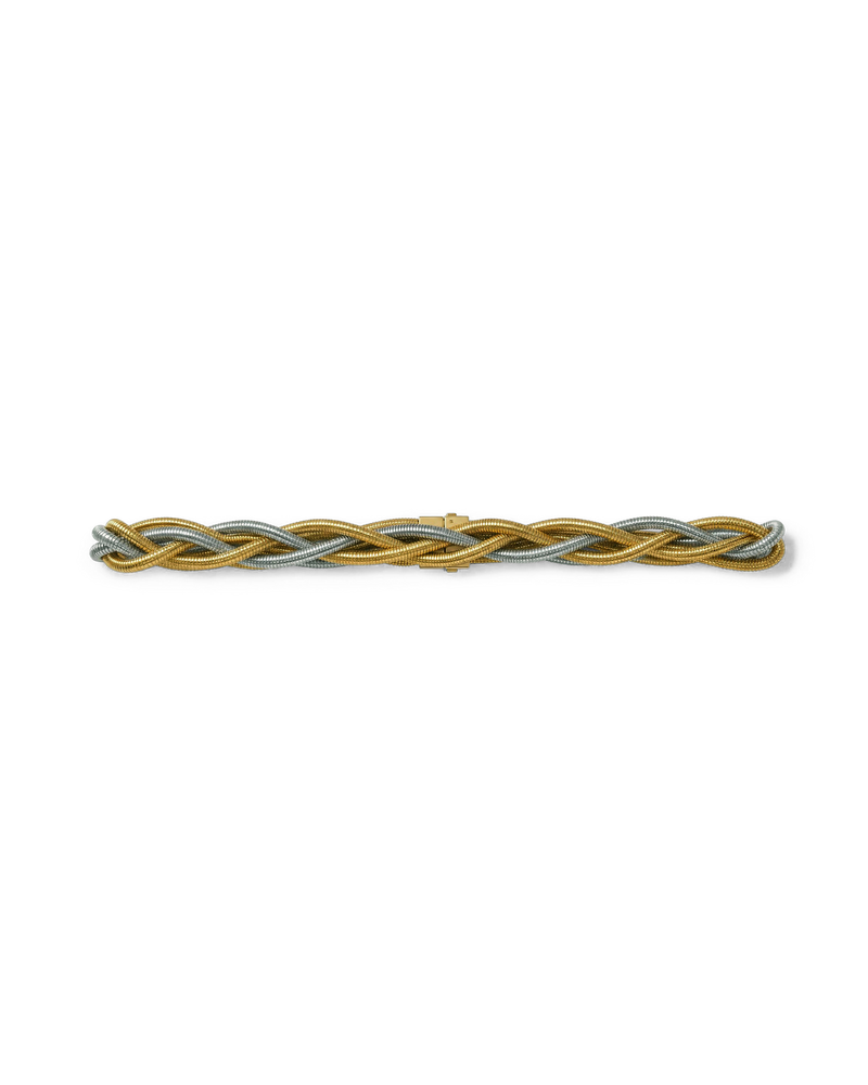 Veronica Beard Gold and silver braided metallic bracelet.
