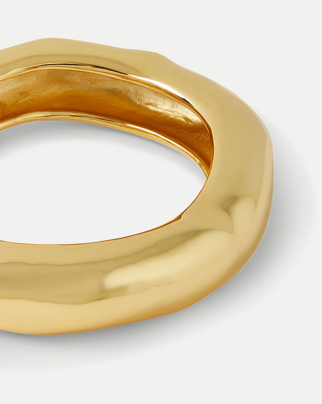 Large Molten Gold Bangle Bracelet