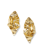 Veronica Beard Crumpled Gold Earrings Gold
