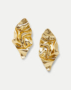 Veronica Beard Crumpled Gold Earrings - Gold