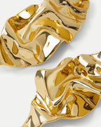 Veronica Beard Crumpled Gold Earrings