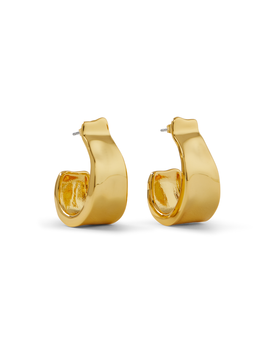 Veronica Beard Molten Gold Ribbon Hoop Gold