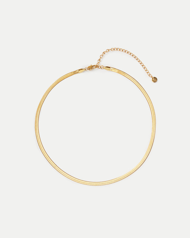 Gold Dainty Flat Snake Necklace