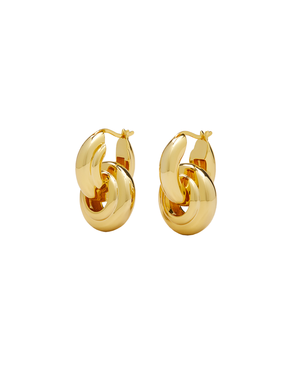 Veronica Beard Interlocking Hoop Earrings Gold