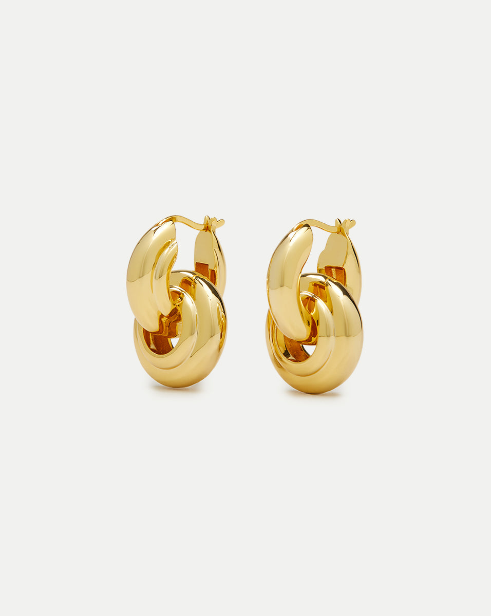 
Interlocking Hoop Earrings - Gold