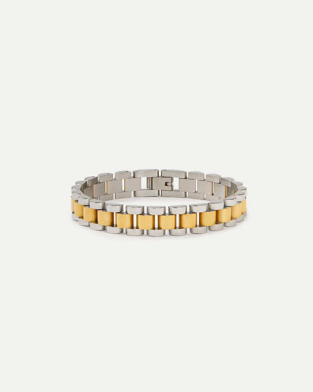 Gold and Silver Watch Band Bracelet
