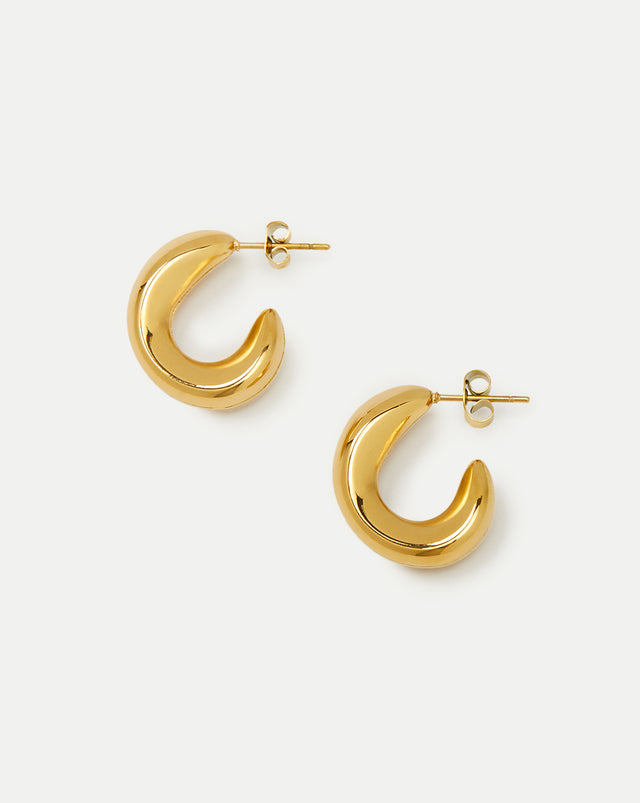 Juliet Gold Curved Hoops - Gold - 1