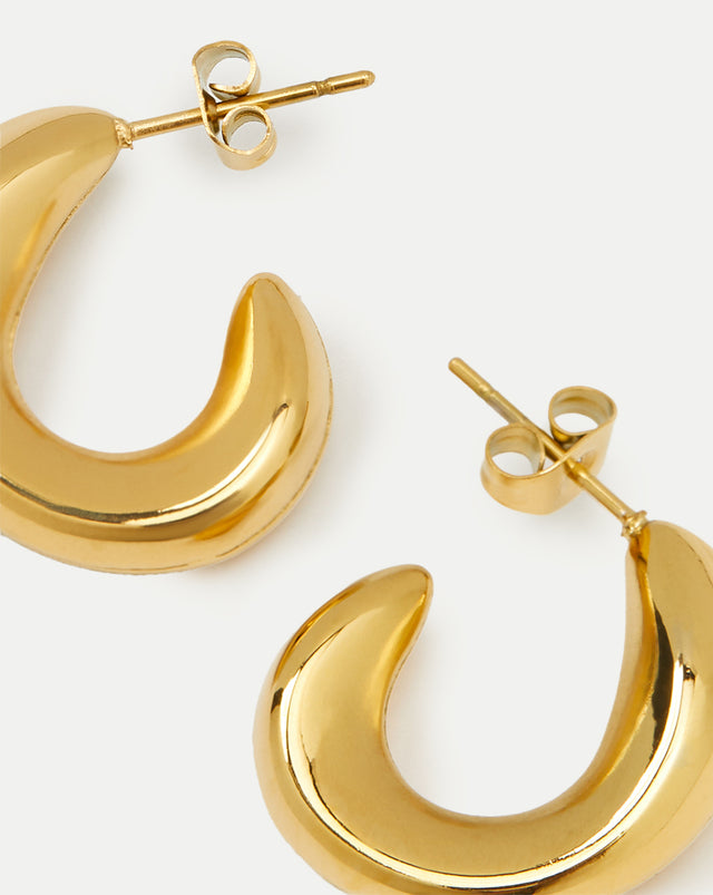 Juliet Gold Curved Hoops - Gold - 2