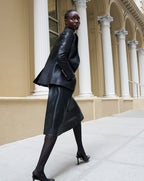 Veronica Beard Vega Leather Dickey Jacket - Black