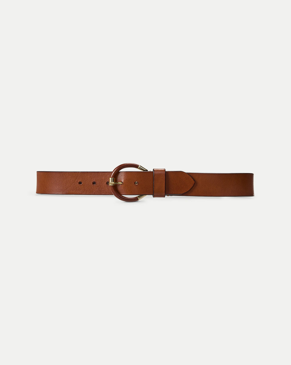 Sibilla Leather Belt in Brown | Veronica Beard