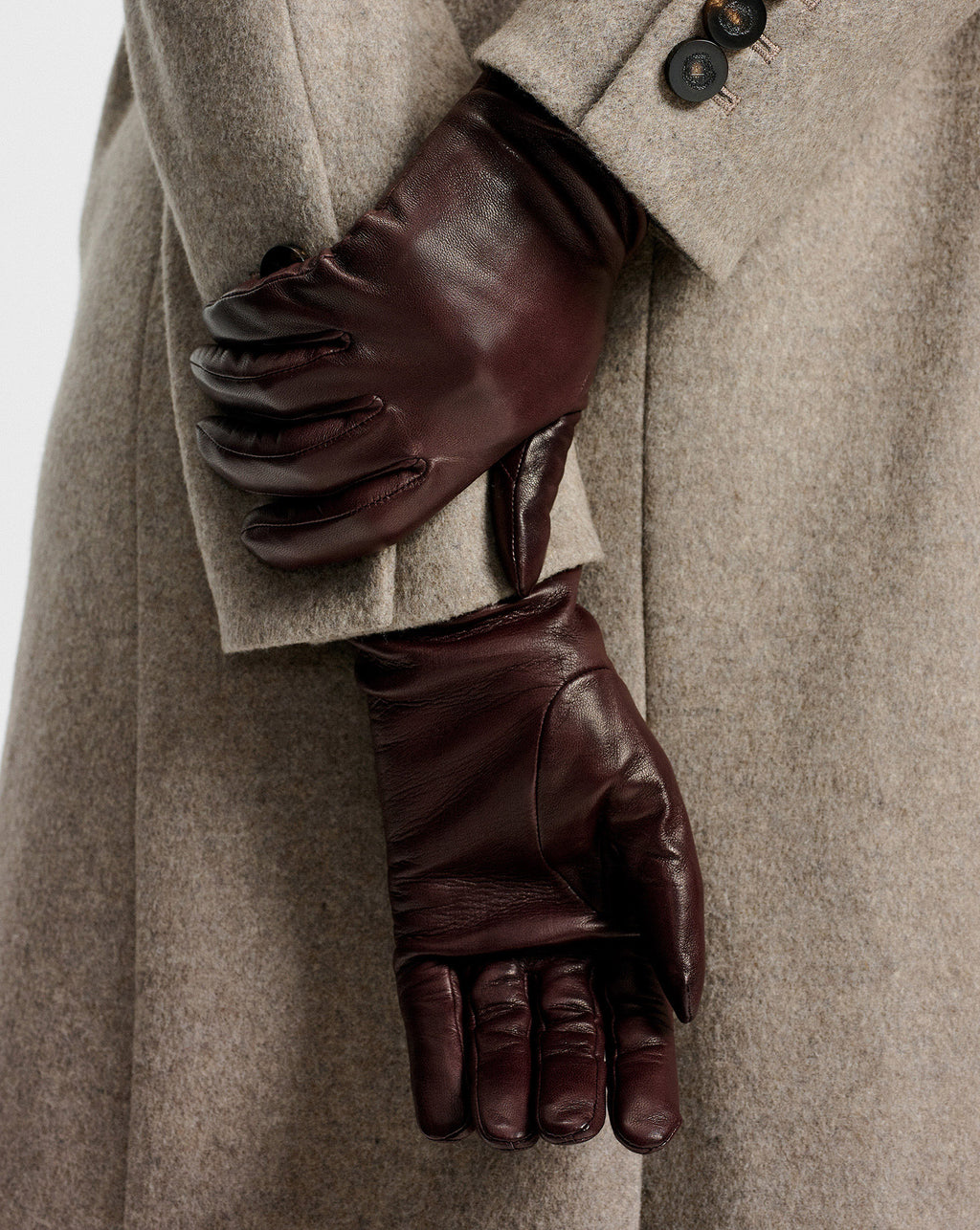 Veronica Beard Celia Leather Glove - Dark Raisin