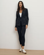Veronica Beard Scuba Slim-Fit Pant - Navy