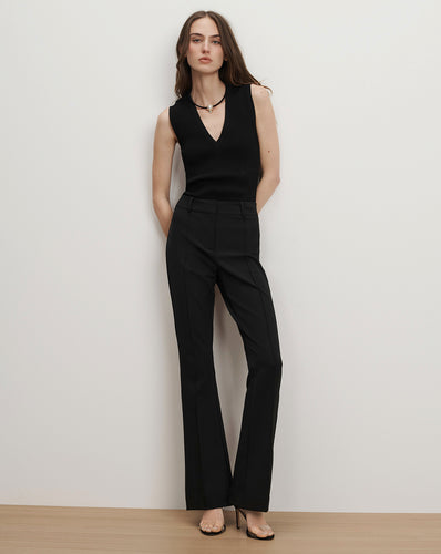 Veronica Beard Hibiscus Slim-Flare Pant - Black
