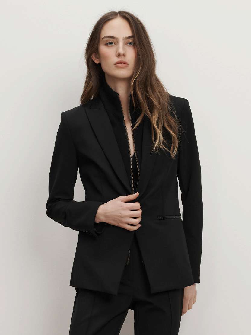 Veronica Beard Uptown Cashmere Dickey - Black