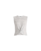 Veronica Beard Kellen Twist-Front Sweater - Grey Melange