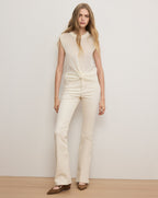 Veronica Beard Kellen Twist-Front Sweater - Ivory