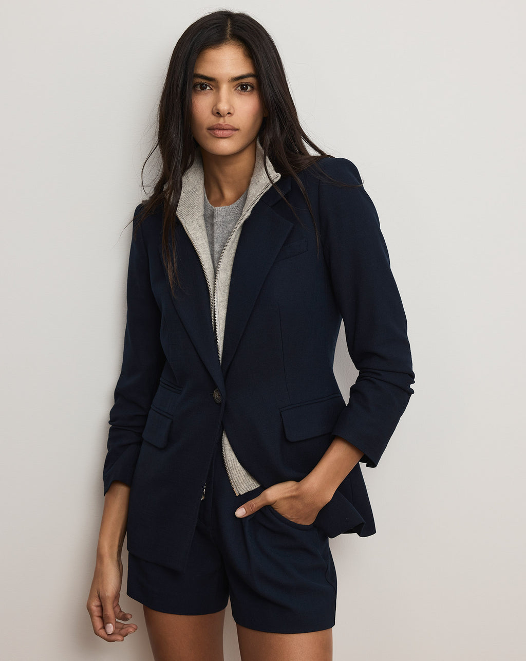 Veronica Beard Uptown Cashmere Dickey - Grey