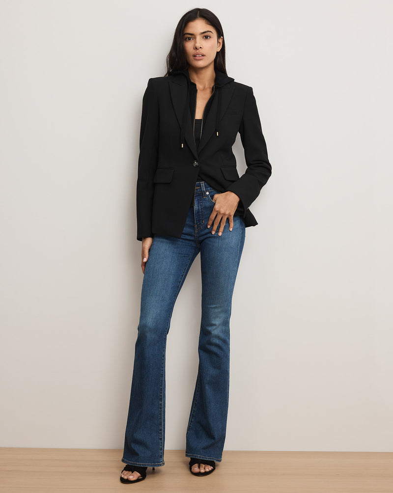 Veronica Beard Cashmere Hoodie Dickey - Black