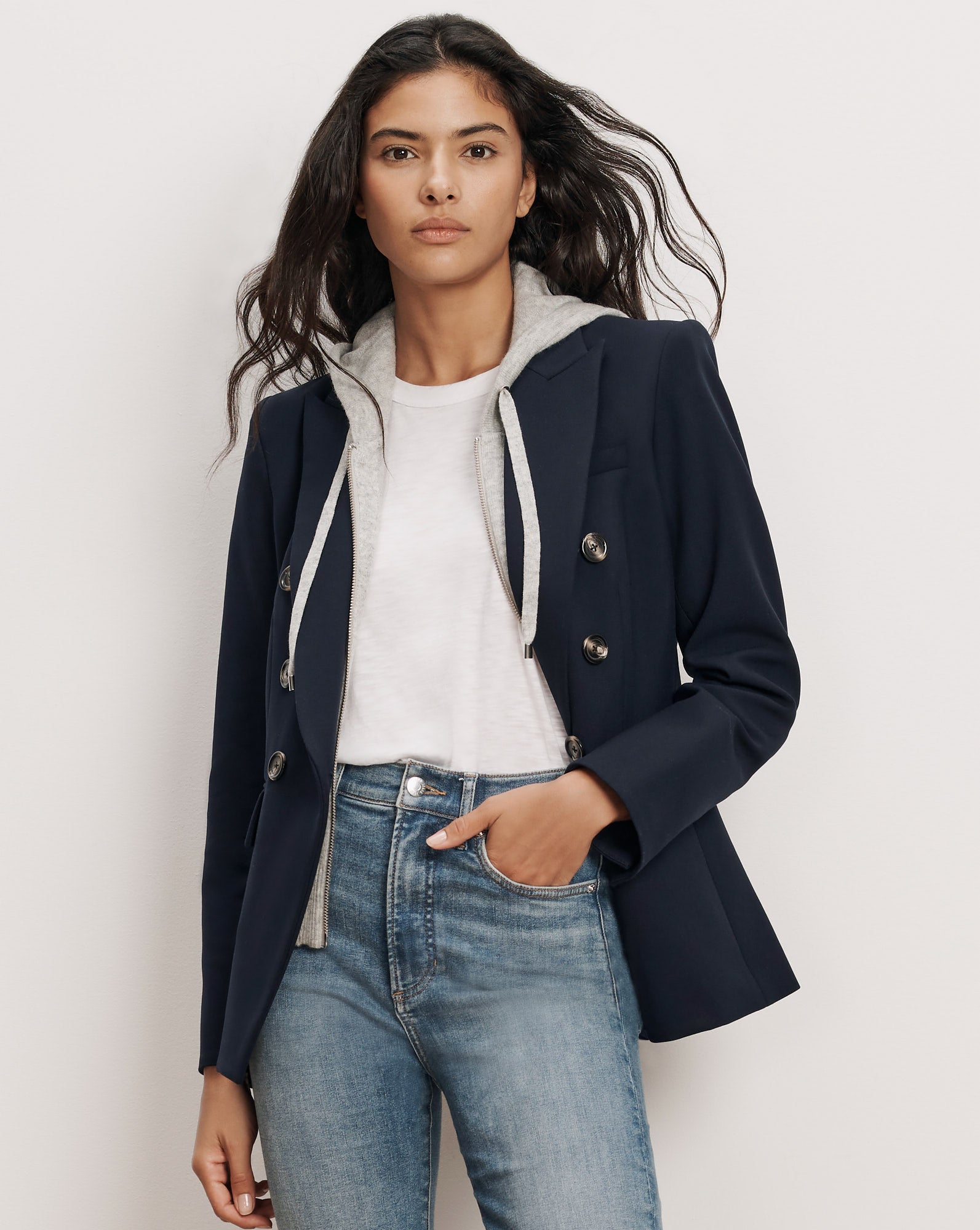 Cashmere Hoodie Dickey | Veronica Beard