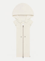 Veronica Beard Cream knit hooded dickey with full zipper