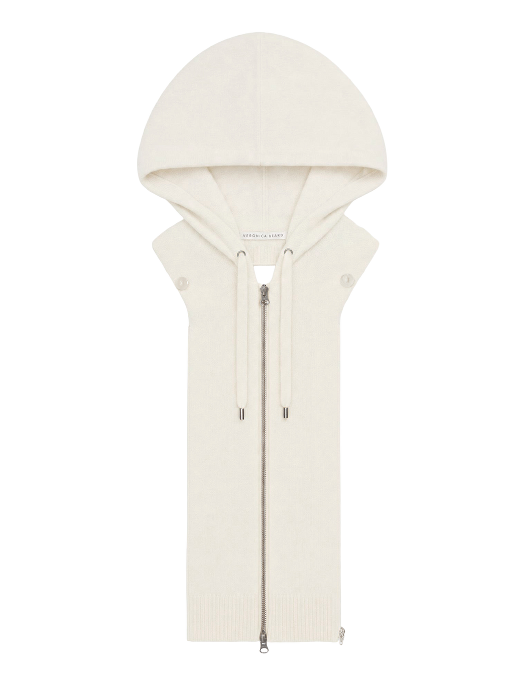 Veronica Beard Cream hooded dickey with full zip.